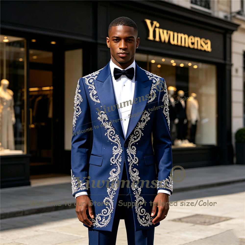 Handmade Crystals Beading Suit - đánh giá và giá Men'S Formal Wear