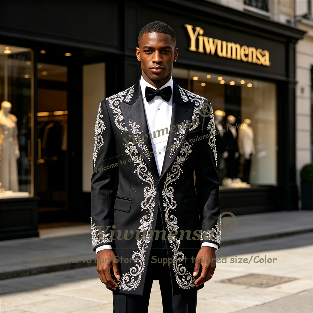 Handmade Crystals Beading Suit - đánh giá và giá Men'S Formal Wear