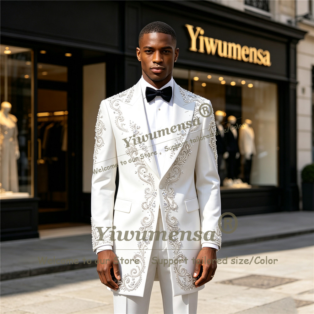 Handmade Crystals Beading Suit - đánh giá và giá Men'S Formal Wear