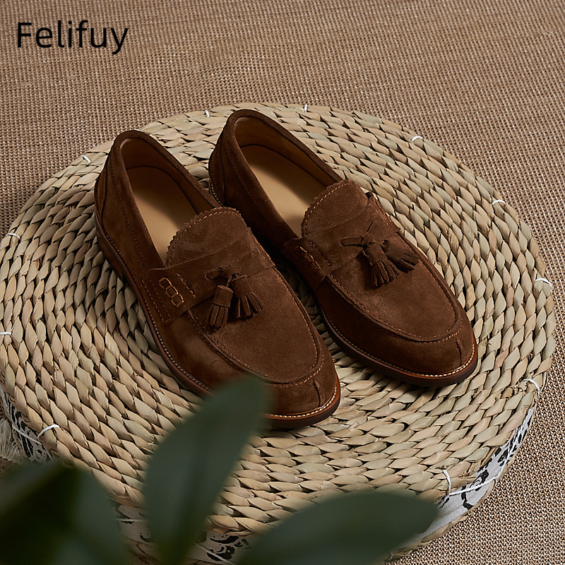 New Brown Men Flat Loafers Cow - đánh giá và giá Men'S Formal Wear